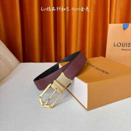 Louis Vuitton Frog腰带系列 双面可用 原厂五金 精致手工绘边 柔软舒适 宽3.0Cm - 点击图像关闭