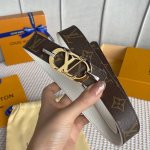 配全套包装礼盒 Lv 女款 寬： 30Mm Louis Vuitton 路易威登 海外代購原單正品來襲 Made In Spain-經典雙面設計 以一當二 Mo