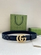 特 宽度3.8Cm Gucci 每一季，品牌标识都会吐故纳新，于经典之中融入新意。在这款腰带上，经典gg标识以亮眼之姿生动呈现，与双g造型配件相得益彰。 黑色和