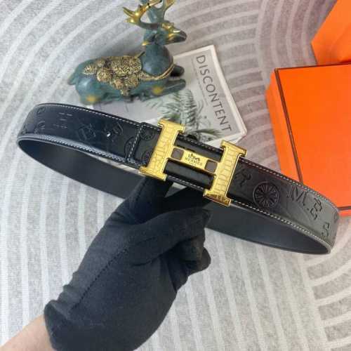 爱马仕 特种皮腰带系列 原厂五金精品不锈钢扣 手感柔软舒适 宽3.8Cm