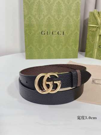 女款 配全套包装礼盒 Gucci 新款原单腰带，转动精品扣头双面可用，正品开模定制进口原版皮底，宽度3.0Cm - 点击图像关闭