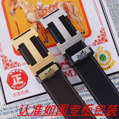 男士腰带：爱马仕 原单 腰带 男士皮带：百分百头层牛皮，保证真皮。24K纯钢扣双面可用专柜同等质量， 送人自用首选 包装： 请认准如图专柜包装，赠送打孔器，银联