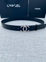 宽度3.0Cm Chanel 香奈儿 原版碰纹牛皮金 银 色镶钻钢扣。