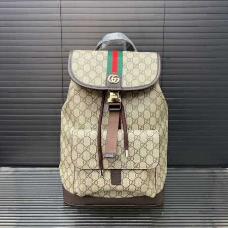 Gucci 古奇 印花双G 双肩包 背包 书包 男女通用 实物拍摄 原厂原版面料 配送防尘布袋 30 X 40 Cm。 - 点击图像关闭