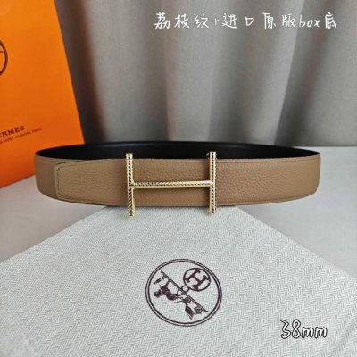 Hermes 爱马仕 宽度 3.8Cm 代购品质 腰带手工品质进口精选优质皮 搭配精钢金属挂扣 双面可用 进口Togo皮带身 工艺细节处理到位 注重细节不败于细