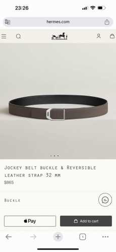 Jockey Belt Buckle & Reversible Leather Stra 22Mm