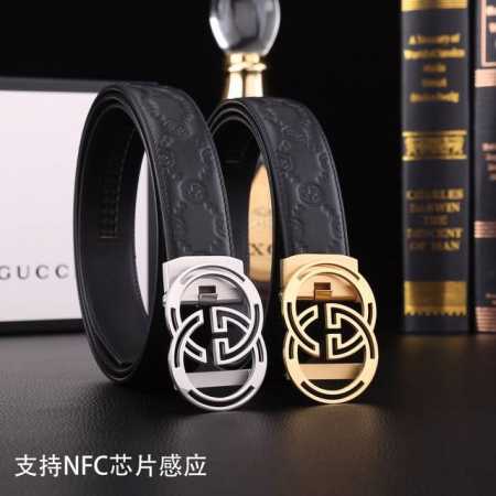 特 P180 古奇秘原单高档品质专柜官网同步支持Nfc感应宽度3.5精美自动钢扣头意大利双面进口头层小牛皮原版花纹手感极佳 上身郊果棒男士最爱商务休闲两用长度1 - 点击图像关闭