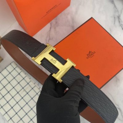 爱马仕 特种皮腰带系列 ，原厂五金精品不锈钢钻扣 手感柔软舒适 宽3.8Cm。