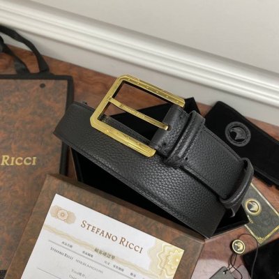 Stefano Ricci 新款顶级品質 精品經典鹰头鋼扣 底桥雕刻Logo原版压纹牛皮進口底皮-寬度38毫米