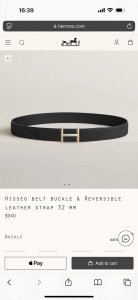特P190 Hisseo Belt-Togo-32Mm 爱马仕（HermèS）男款腰带以其精湛的工艺、高品质的材料和经典的设计而备受推崇，是男士时尚配饰中的顶级