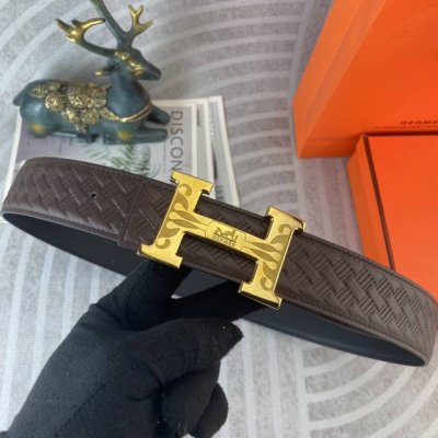 爱马仕 特种皮腰带系列 ，原厂五金精品不锈钢扣，手感柔软舒适 宽3.8Cm。