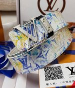 皮带：Lv.路易威登顶级复刻- 腰带：原单品质百分百进口原厂头层牛皮，保证真皮。雕花镂空标志设计工艺.真空电镀.永不掉色.24K纯钢扣头层小牛皮涂鸦手绘油画系列
