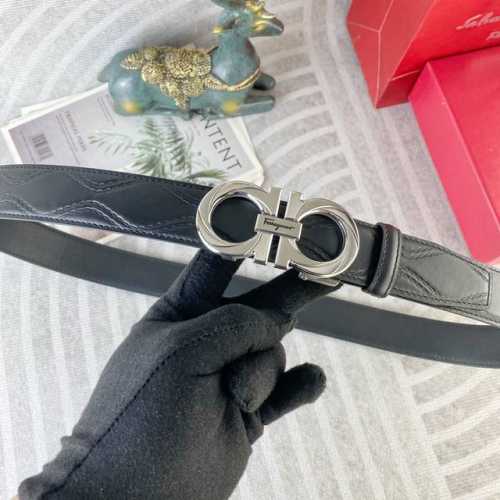 菲拉格慕 特种皮腰带自动带系列 ，原厂五金精品不锈钢扣，手感柔软舒适 宽3.5Cm。