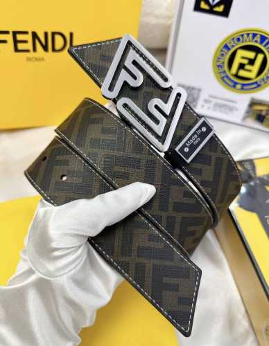 皮带 Fendi.芬迪..顶级原单复刻. 腰带 百分百头层牛皮 保证真皮 双层Ff斜面磨砂烤漆24K纯钢扣材质 永不掉色纯手工一针一线缝制小牛皮正反双面使用商场