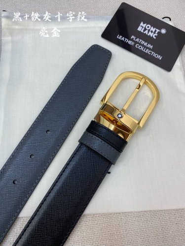 特 Montblanc万宝龙 宽3.5Cm 采用头层牛皮 精品针式扣头 自由裁剪商务休闲皮带
