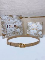 Dior Montaigne Jolie Belt 光滑小牛皮和白色树脂珍珠 饰有*Christian Dior*标志 羊皮菱格腰带2.0Cm