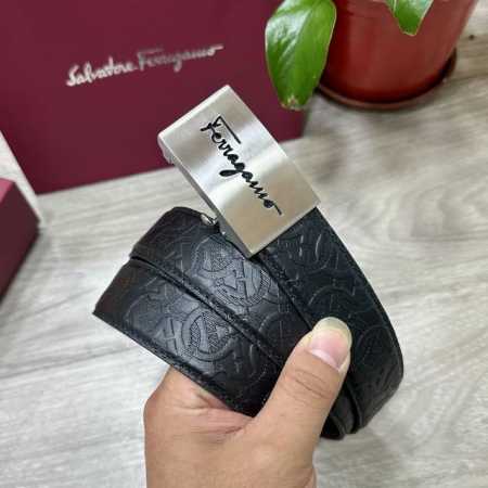 自动扣腰带］菲拉格慕 宽3.5Mm 双面进口头层牛皮制作 搭配经典钢扣 真材实料 时尚经典 做工精致 高端男士皮带 长度可裁剪100 125 - 点击图像关闭
