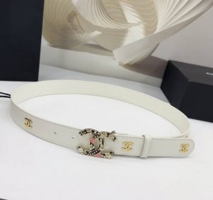 3.0Cm香奈儿腰带，双面头层牛皮皮料，长度：.75.80.85.90.95.100欧，彩色五金铜扣原版开模定制庆祝]