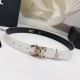 3.0Cm香奈儿腰带，双面头层牛皮皮料，长度：.75.80.85.90.95.100欧，彩色五金铜扣原版开模定制庆祝]