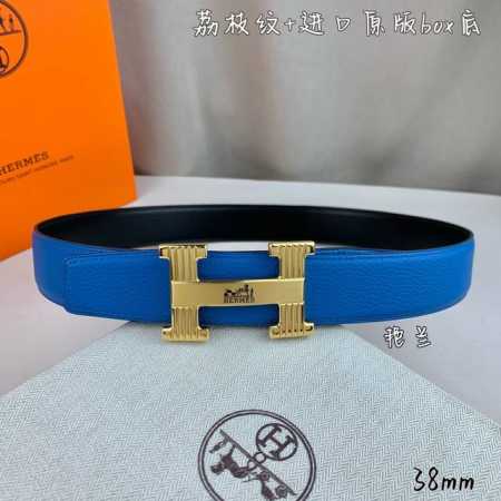 爱马仕男士腰带 全套包装 商务休闲、正装均可佩戴！3.8Cm 最新款扣头，抛光扣头、时尚百搭 - 点击图像关闭