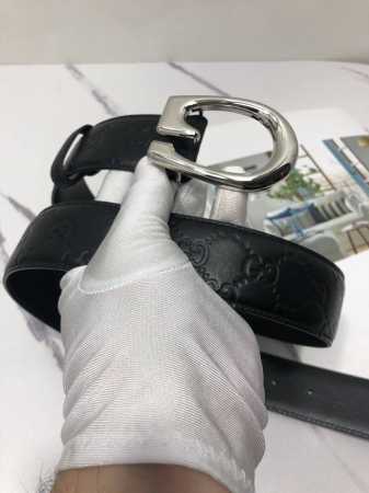 古驰：原单头层牛皮压G面.内衬头层小牛皮底，搭配原单扣：原产皮料定制，专柜宽度4.0 - 点击图像关闭