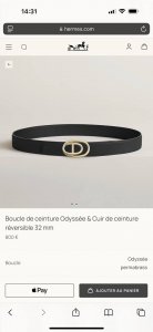 特P190 Odyssee Belt-Togo-32Mm 爱马仕（HermèS）男款腰带以其精湛的工艺、高品质的材料和经典的设计而备受推崇，是男士时尚配饰中的顶