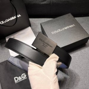 Dg 宽 3.5Cm 杜嘉班纳 新款 小牛皮简约百搭腰带，Dolce&Gabbana Milano 标牌装饰别具一格