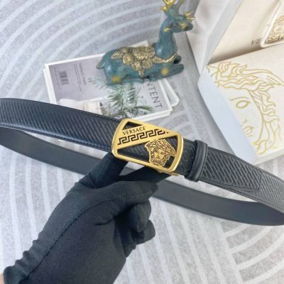范思哲 特种皮腰带自动带系列 原厂五金精品不锈钢扣 手感柔软舒适 宽3.5Cm