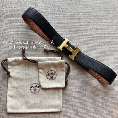Hermes-H Belt Buckle & Reversible Leather Strap 28Mm 爱马仕专柜同步 进口双面小牛皮 精钢精品五金 双面可用 - 点击图像关闭