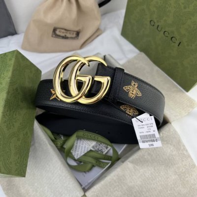 古奇，宽3.8Cm。最新原单意大利进口，Gucci复古标识出自80年代印花，搭配织纹背景，浮雕装饰金属搭扣，条条精美无瑕疵，原厂复刻，做工精细，搭配最新专柜方形