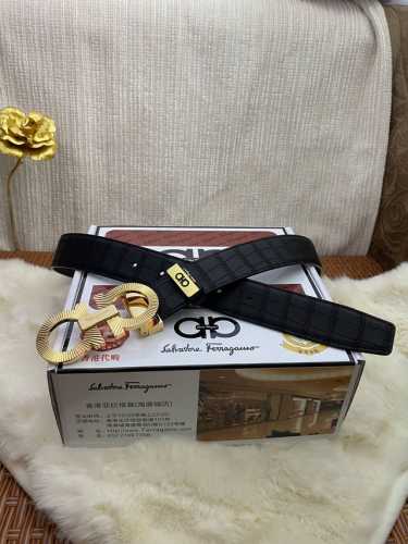 品名：菲拉格幕 原单皮带 材质：原单牛皮腰带 百分百头层牛皮腰带保证真皮，24K纯钢扣，专柜原单品质、做工精细，时尚大牌，送人自用首选 包装： 请认准如图专柜包