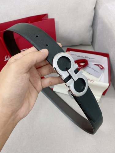 特 Ferragamo 官网同步更新，代购原单腰带，进口头层牛皮搭配真空电镀精品扣支持NFC防伪验证，时尚百搭，宽度3.5cm.