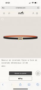 Hermes 女款 Focus Buckle & Reversible Leather Strap 3Mm