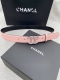 宽度3.0Cm Chanel 香奈儿 女士腰带皮带新款柔软的内衬进口小牛皮搭配精品镶钻钢扣金 银色扣。