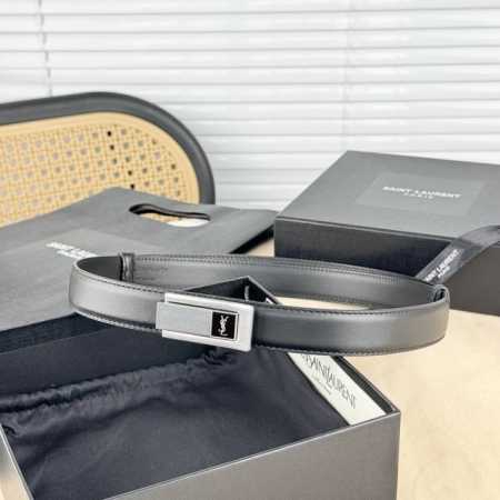 Sa Int Laurent 圣罗兰女士腰带皮带 真金电渡扣头 意大利皮 宽2.5Cm - 点击图像关闭