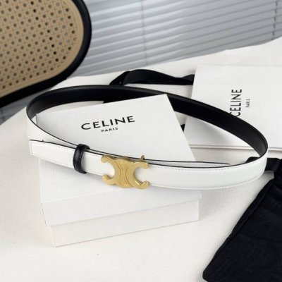 Celin E新品立体浮标扣女士腰带 意大利进口小牛皮 搭铜扣 宽度2.5双面佩