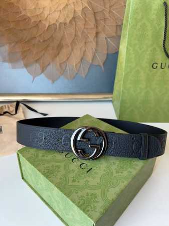 Gucci.古驰 全套包装 3.8Cm进口小牛皮压花, 专柜正品1:1完美复刻. 原版底皮, 采用热压印技术的Gucci Signature皮革精制而成，触感厚 - 点击图像关闭