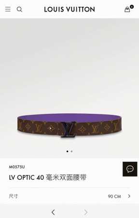 寬：40Mml0Uis Vuitt0N 男士新品原單腰帶.專櫃正品編碼！雙面均可使用 一面經典黑老花，一面頂級小牛皮，黑與紅的色調搭配三層三色掛扣 與腰帶相呼應 - 点击图像关闭