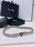 Chanel Cc爱心 牛仔 金 黄铜Logo扣 小牛皮 银色金属 与 金色金属 3.0Cm精品 弹力十足 百搭 优雅 码数含扣S=65Cm总长可用75、80、