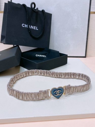 Chanel Cc爱心 牛仔 金 黄铜Logo扣 小牛皮 银色金属 与 金色金属 3.0Cm精品 弹力十足 百搭 优雅 码数含扣S=65Cm总长可用75、80、