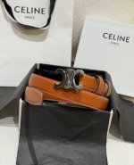 特 Celine 2024新款女士凯旋们腰带 Triomphe 双面顶级小牛皮腰带 百搭时尚潮流，宽2.5Cm