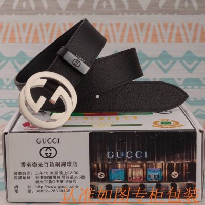 腰带皮带：古奇原单牛皮腰带 男款皮带：材质百分百头层牛皮腰带保证真皮皮带，专柜原单品质、做工精细，时尚大牌，送人自用首选包装： 请认准如图专柜包装赠送打孔器手提