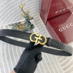 古奇 特种皮腰带自动带系列 原厂五金精品不锈钢扣 手感柔软舒适 宽3.5Cm