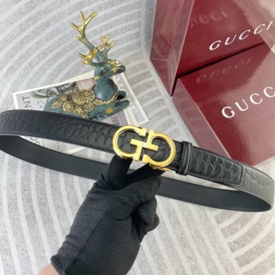 古奇 特种皮腰带自动带系列 原厂五金精品不锈钢扣 手感柔软舒适 宽3.5Cm