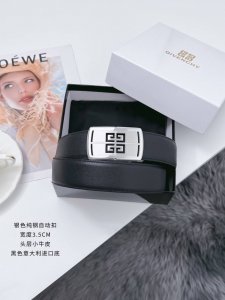 特 纪梵希 不锈钢自动扣腰带 宽度3.5Cm Kgb2I180 品质款式，高档 耐用。进口头层全粒面小牛皮，皮质柔软， 底皮：意大利进口牛皮，纯正进口保证耐用。