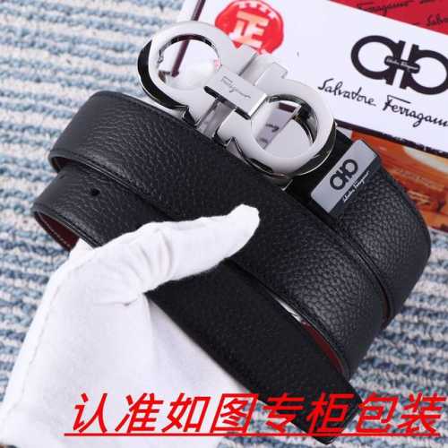 品名：菲拉格木 腰带原单 皮带 材料：百分百头层牛皮，保证真皮。24K纯钢扣双面可用专柜同等质量， 送人自用首选 包装： 请认准如图专柜包装，赠送打孔器，银联发