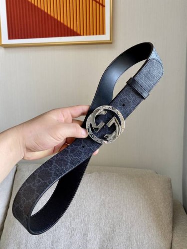特 Gucci[正] 经典款G家印花搭配顶级纯钢五金扣采用精挑细选进口顶级牛皮， 宽度4.0Cm