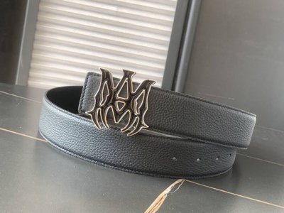 Amiri 新款全新工艺、原版走线3.8Cm双面腰带法国原厂小牛皮，A级钢扣 品质毋庸置疑 没有更好 只有最好,升级版