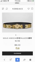 范思哲，宽4.0Cm，原单精品，3D美杜莎腰带扣-Barocco印花-材质，头层牛皮，此款光滑的Saffiano皮革腰带饰有Barocco印花。配有带3D美杜莎