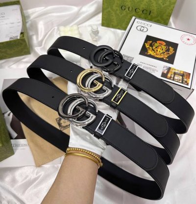 皮带：古奇.Gu...Cci原单 腰带：百分百头层牛皮，保证真皮，24K双色纯钢扣双面可用专柜同等质量， 送人自用首选 包装： 请认准如图专柜全套礼盒包装，赠送